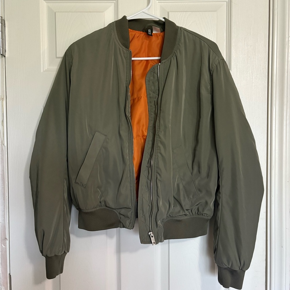 H&M Divided Green Bomber Jacket Small
